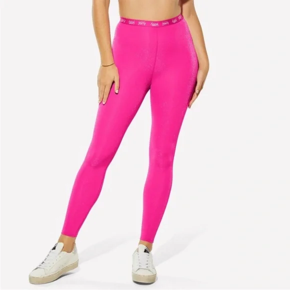Yitty Womens Shaping Leggings Pink Womens Spotlight Ruched High Rise Size 1X - Picture 1 of 5